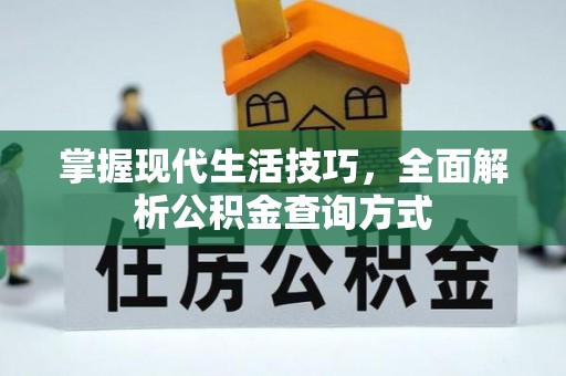 北部新区掌握现代生活技巧，全面解析公积金查询方式