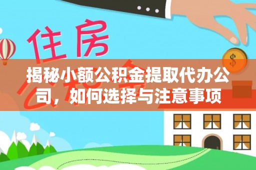 北部新区揭秘小额公积金提取代办公司，如何选择与注意事项