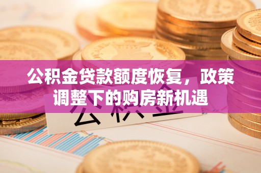 北部新区公积金贷款额度恢复，政策调整下的购房新机遇
