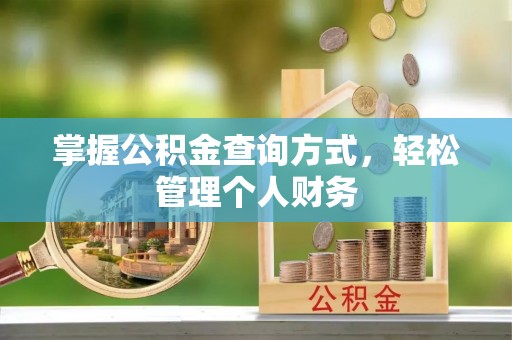 北部新区掌握公积金查询方式，轻松管理个人财务